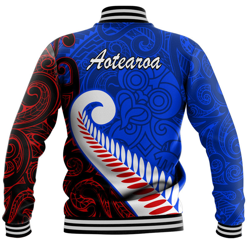 Waitangi Day Baseball Jacket Aotearoa Hei Tiki Silver Fern - Vibe Hoodie Shop