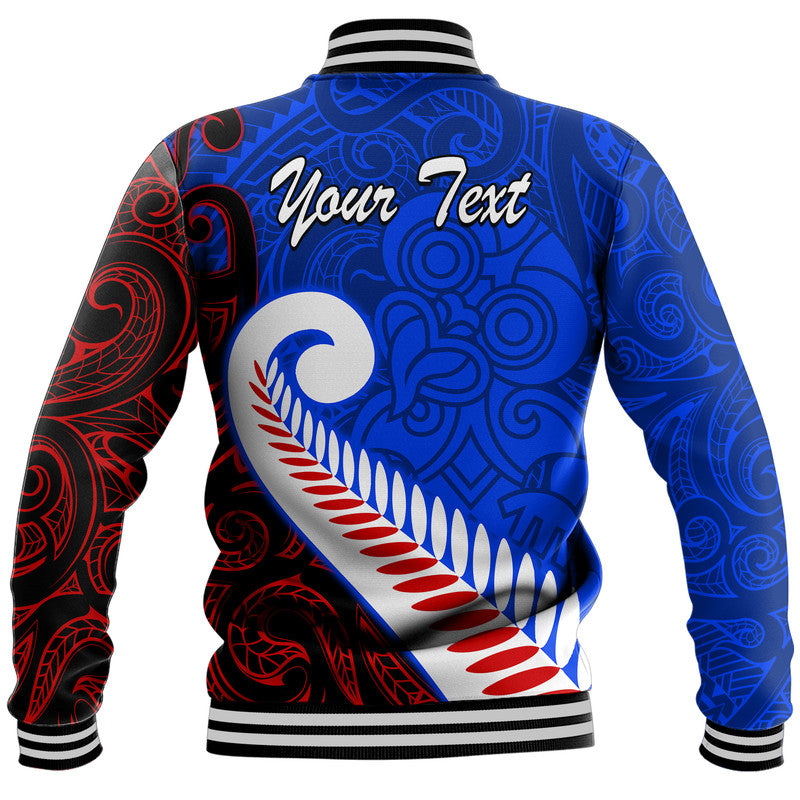 (Custom Personalised) Waitangi Day Baseball Jacket Aotearoa Hei Tiki Silver Fern - Vibe Hoodie Shop