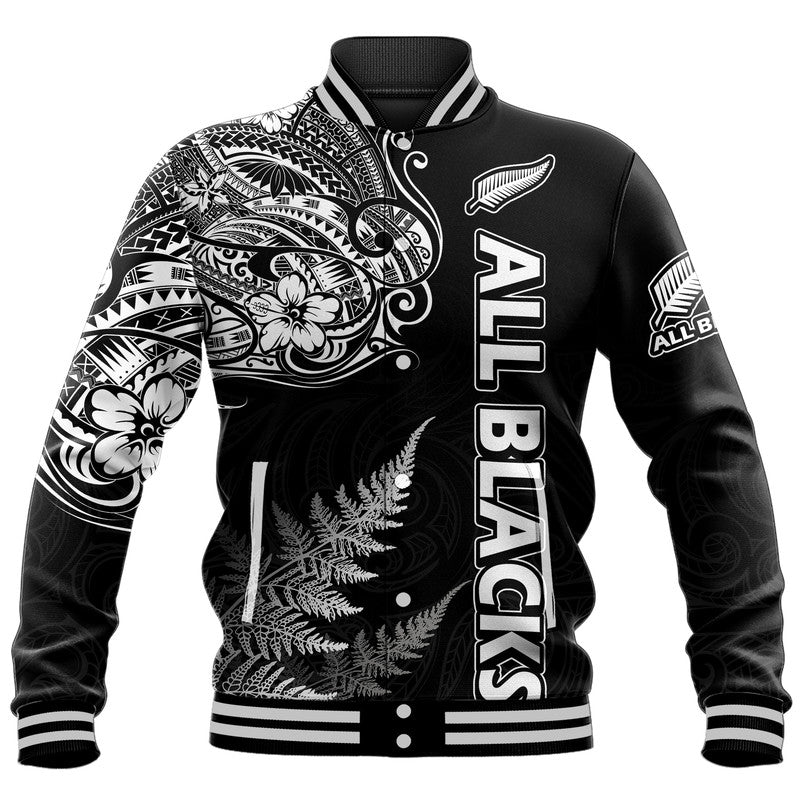 (Custom Personalised) New Zealand Silver Fern Rugby Baseball Jacket Maori Ethics Style - Vibe Hoodie Shop