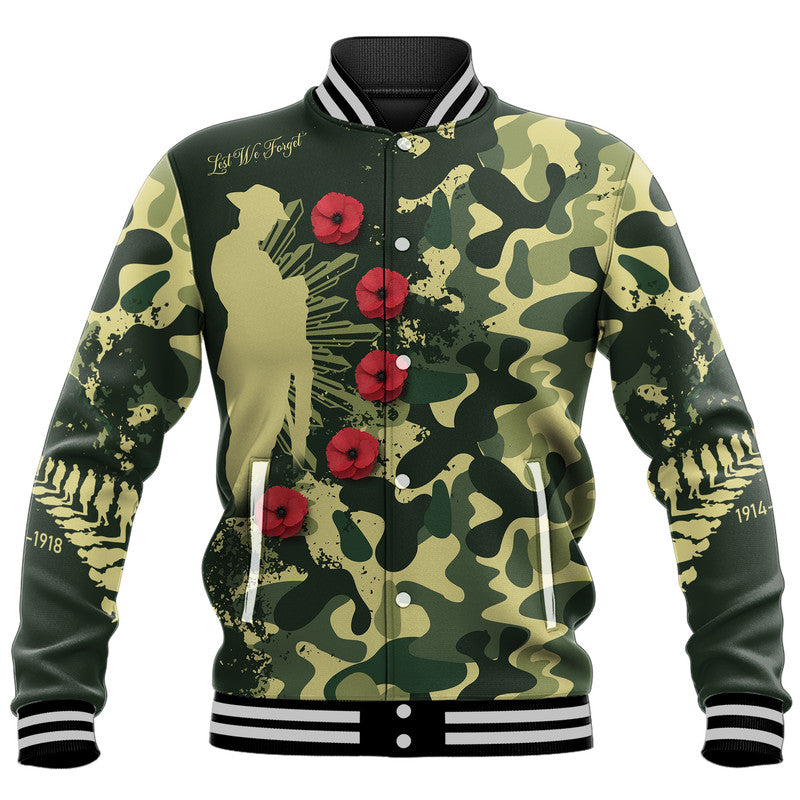 (Custom Personalised) Australia ANZAC Mix Camouflage Baseball Jacket - Vibe Hoodie Shop