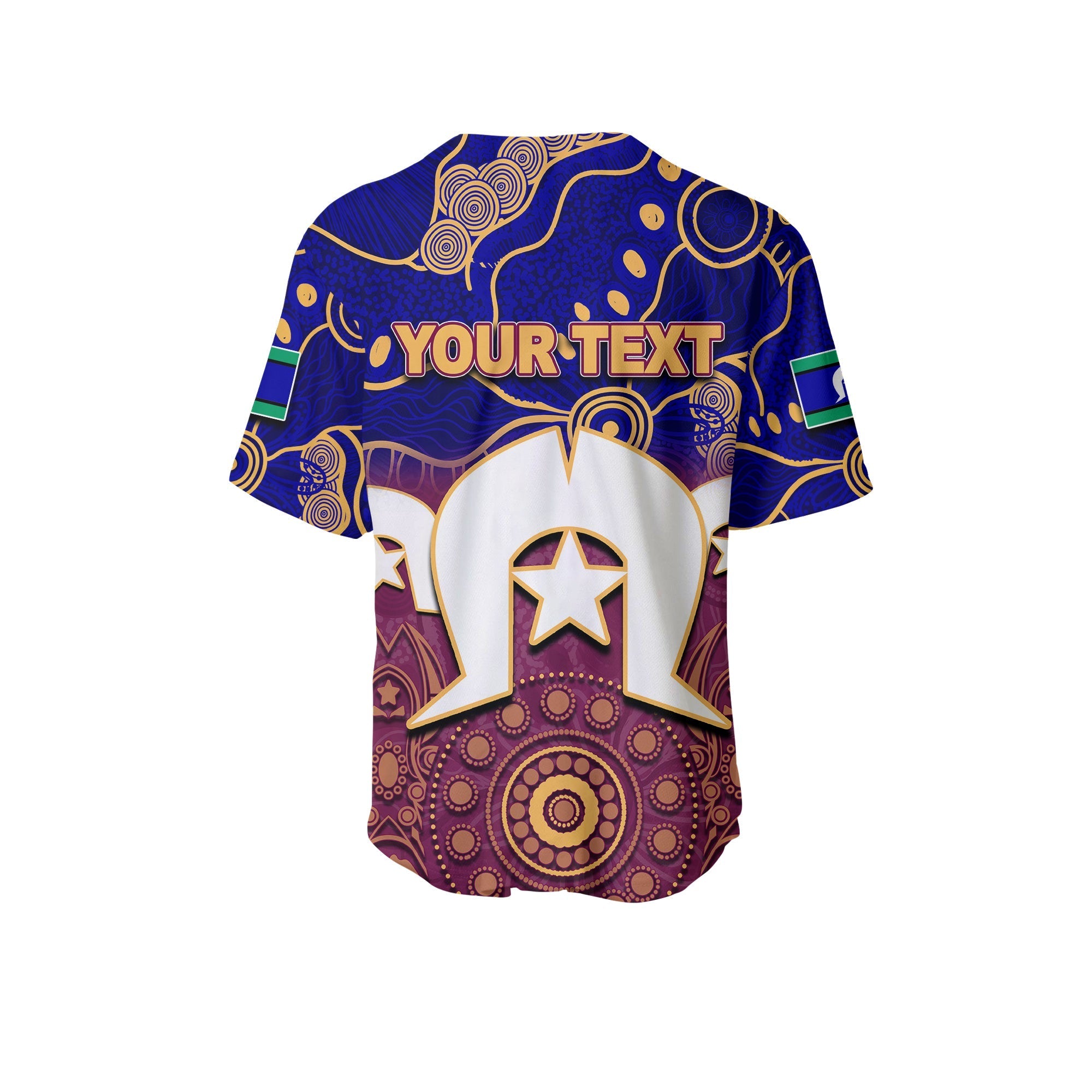 (Custom Personalised) Lions Australian Football Torres Strait Islanders Mix Aboriginal Baseball Jersey - Vibe Hoodie Shop