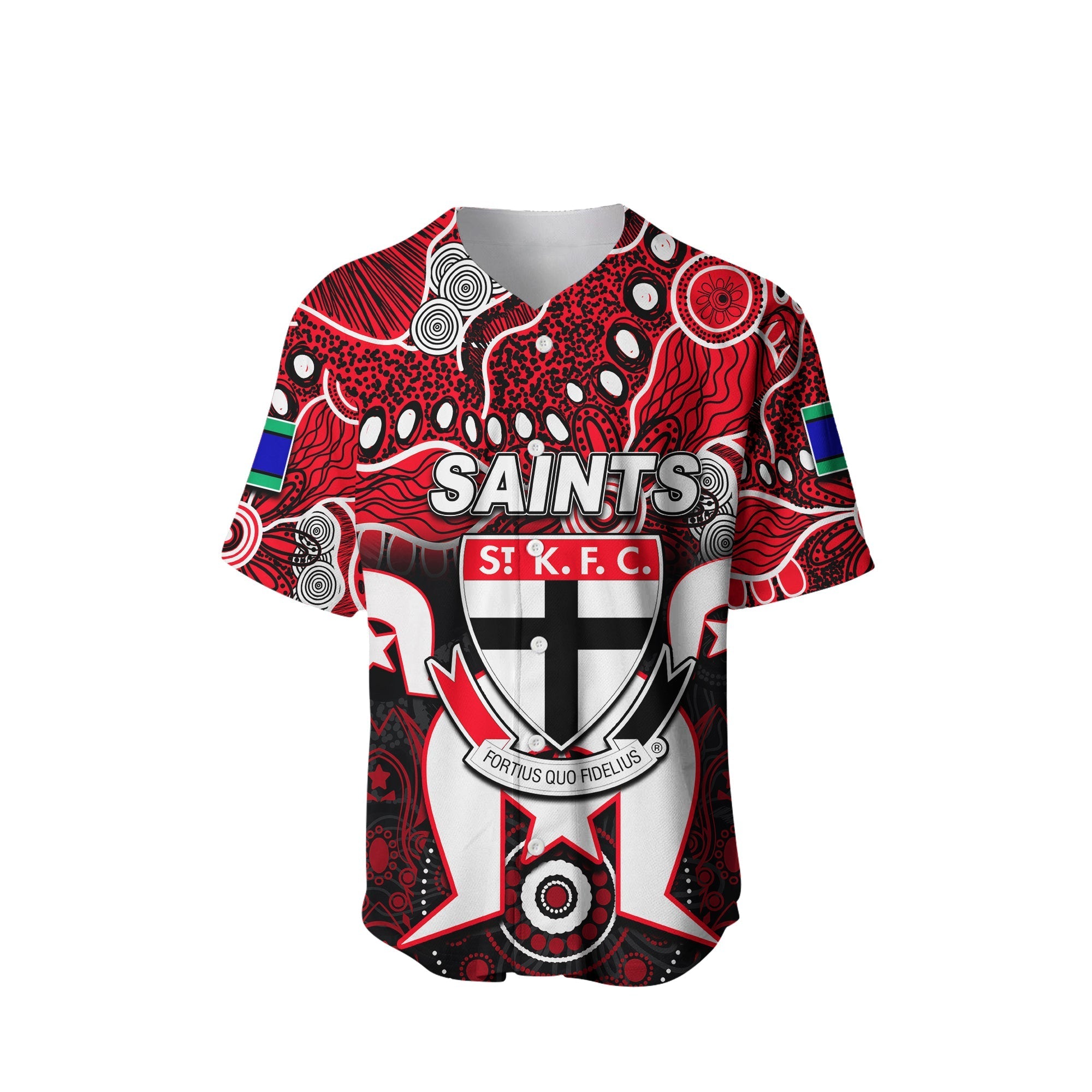 (Custom Personalised) Saints Australian Football Torres Strait Islanders Mix Aboriginal Baseball Jersey - Vibe Hoodie Shop