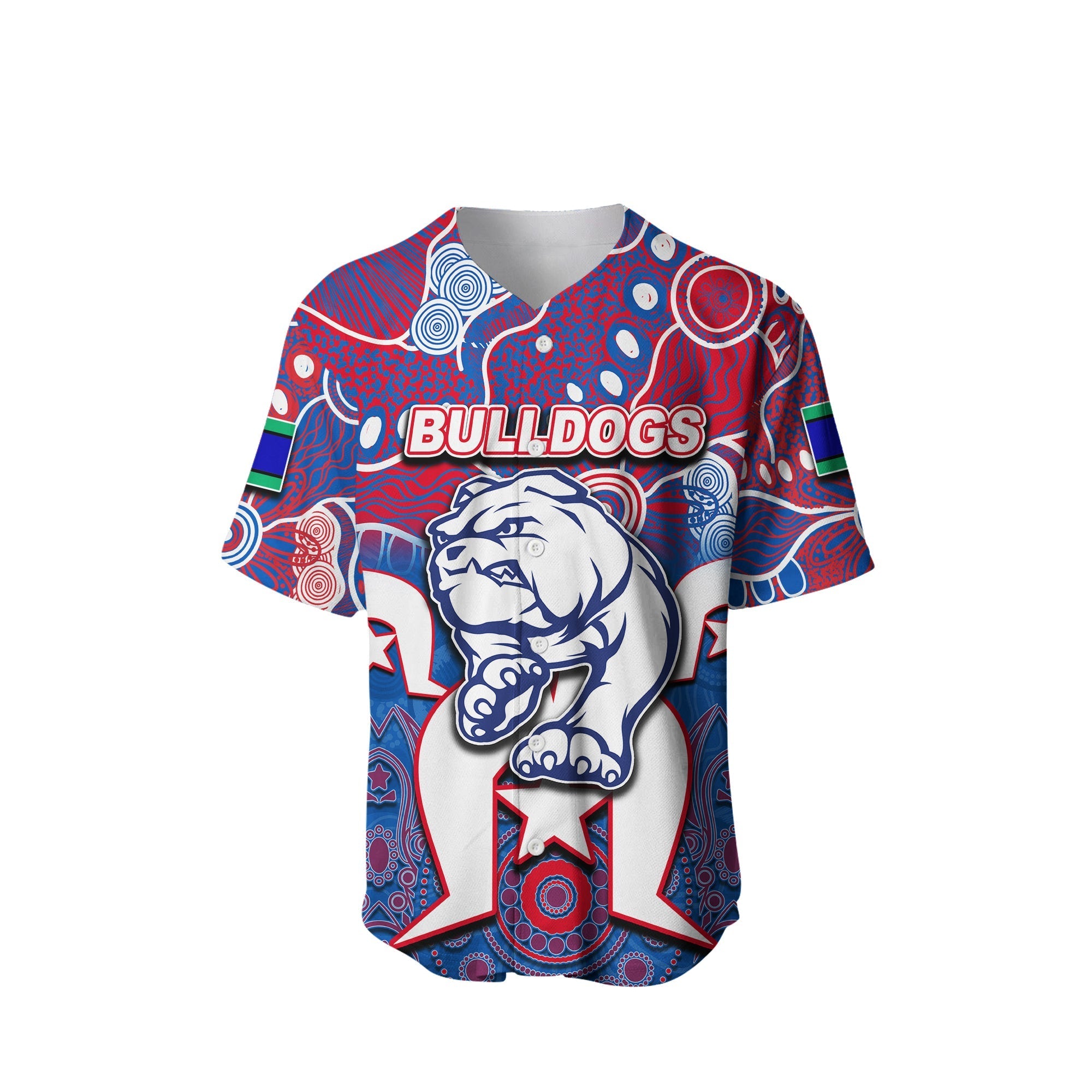 (Custom Personalised) Bulldogs Australian Football Torres Strait Islanders Mix Aboriginal Baseball Jersey - Vibe Hoodie Shop