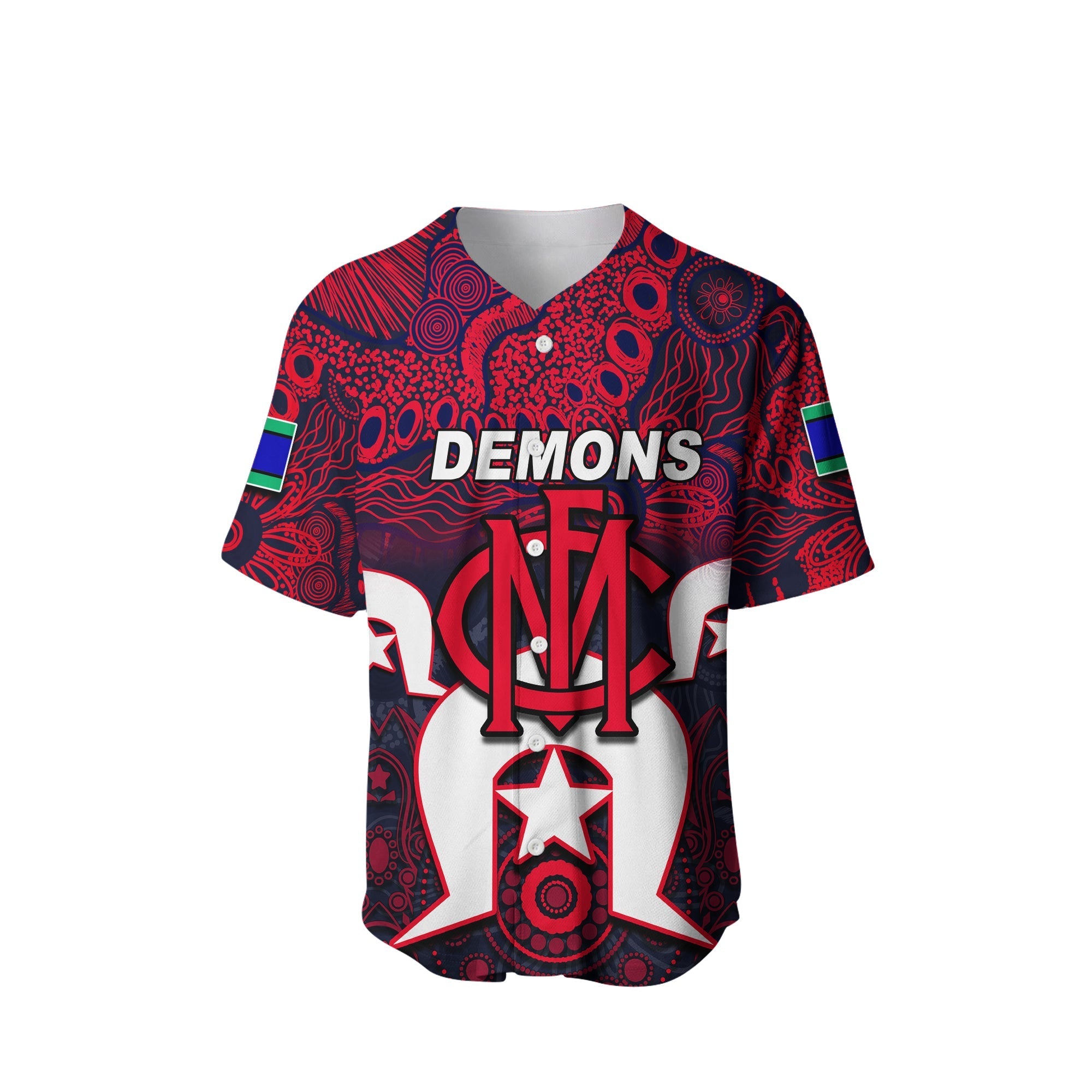 (Custom Personalised) Demons Australian Football ATorres Strait Islanders Mix Aboriginal Baseball Jersey - Vibe Hoodie Shop