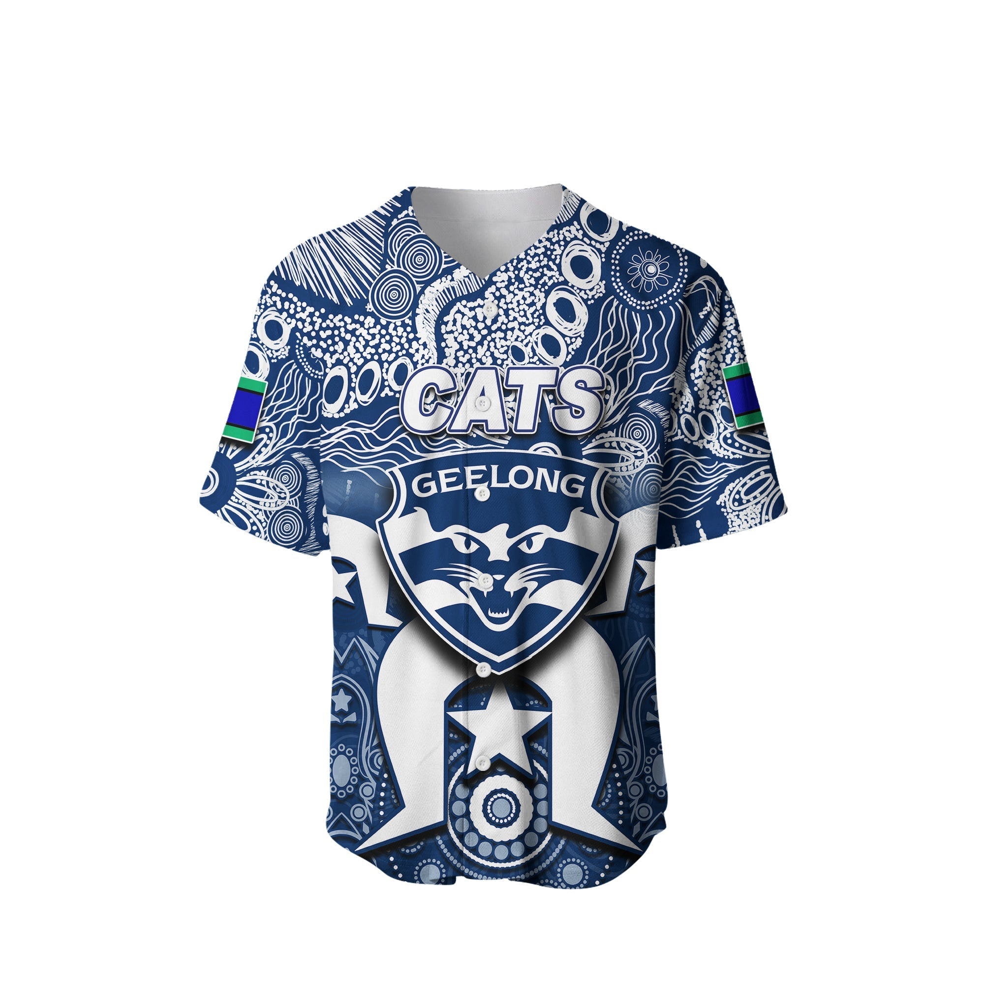 (Custom Personalised) Cats Australian Football Torres Strait Islanders Mix Aboriginal Baseball Jersey - Vibe Hoodie Shop