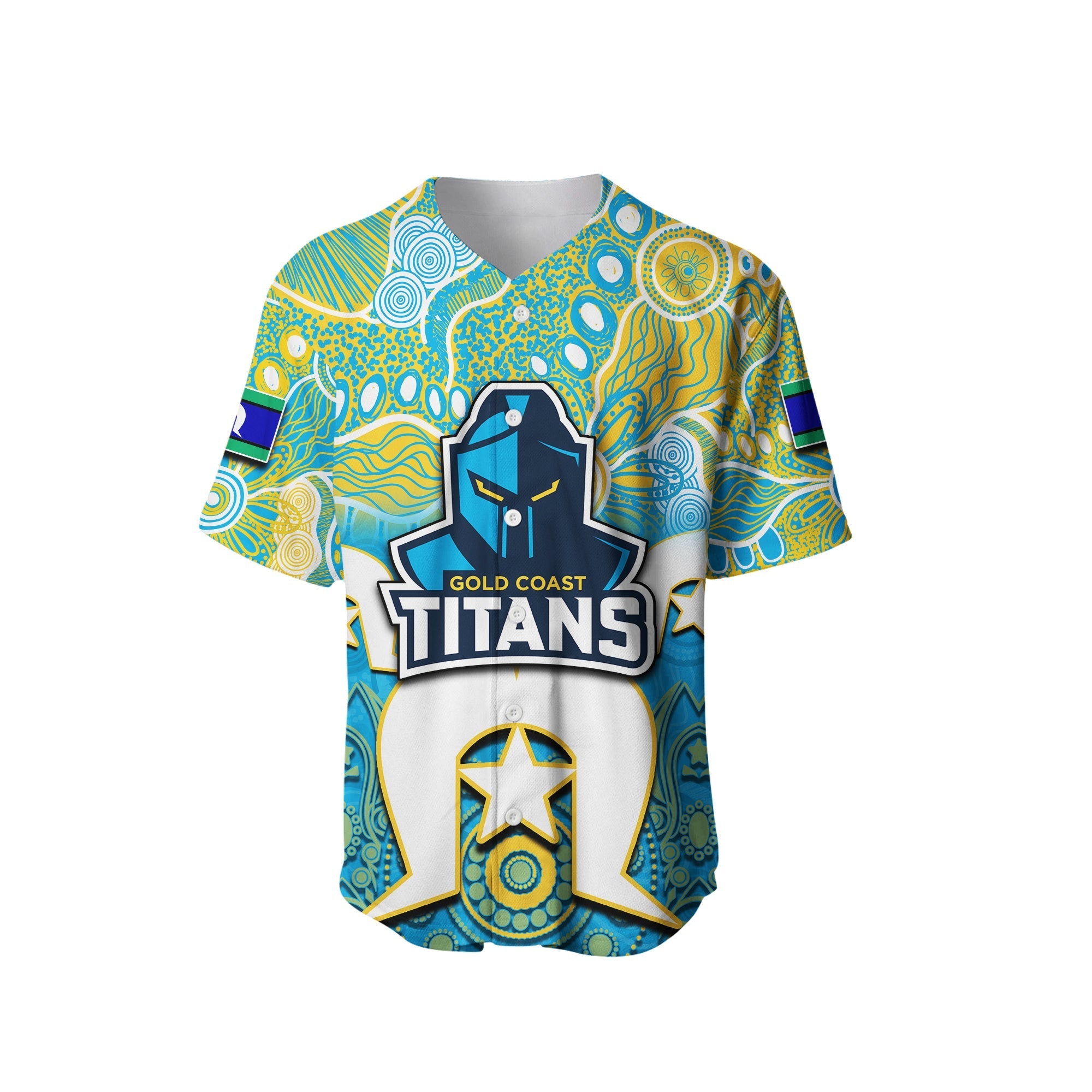 (Custom Personalised) Titans Torres Strait Islanders Mix Aboriginal Baseball Jersey - Vibe Hoodie Shop