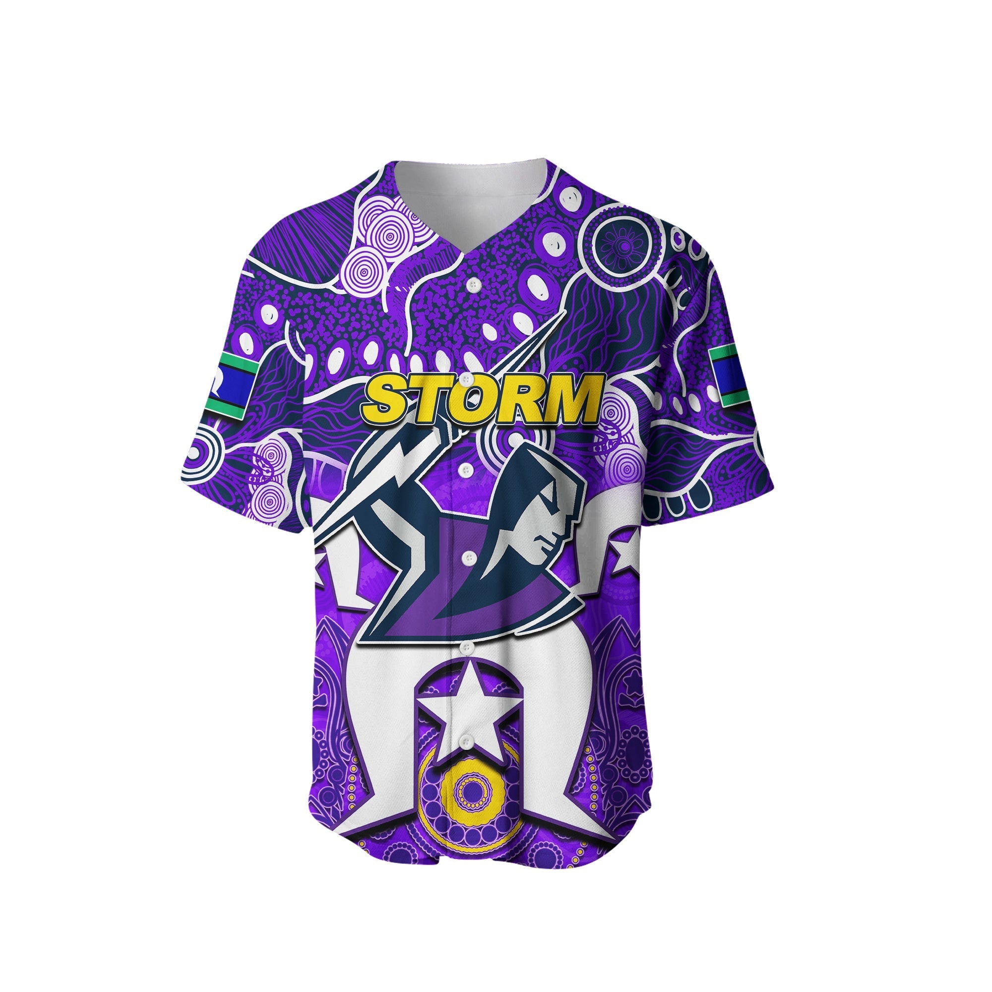 (Custom Personalised) Storm Torres Strait Islanders Mix Aboriginal Baseball Jersey - Vibe Hoodie Shop
