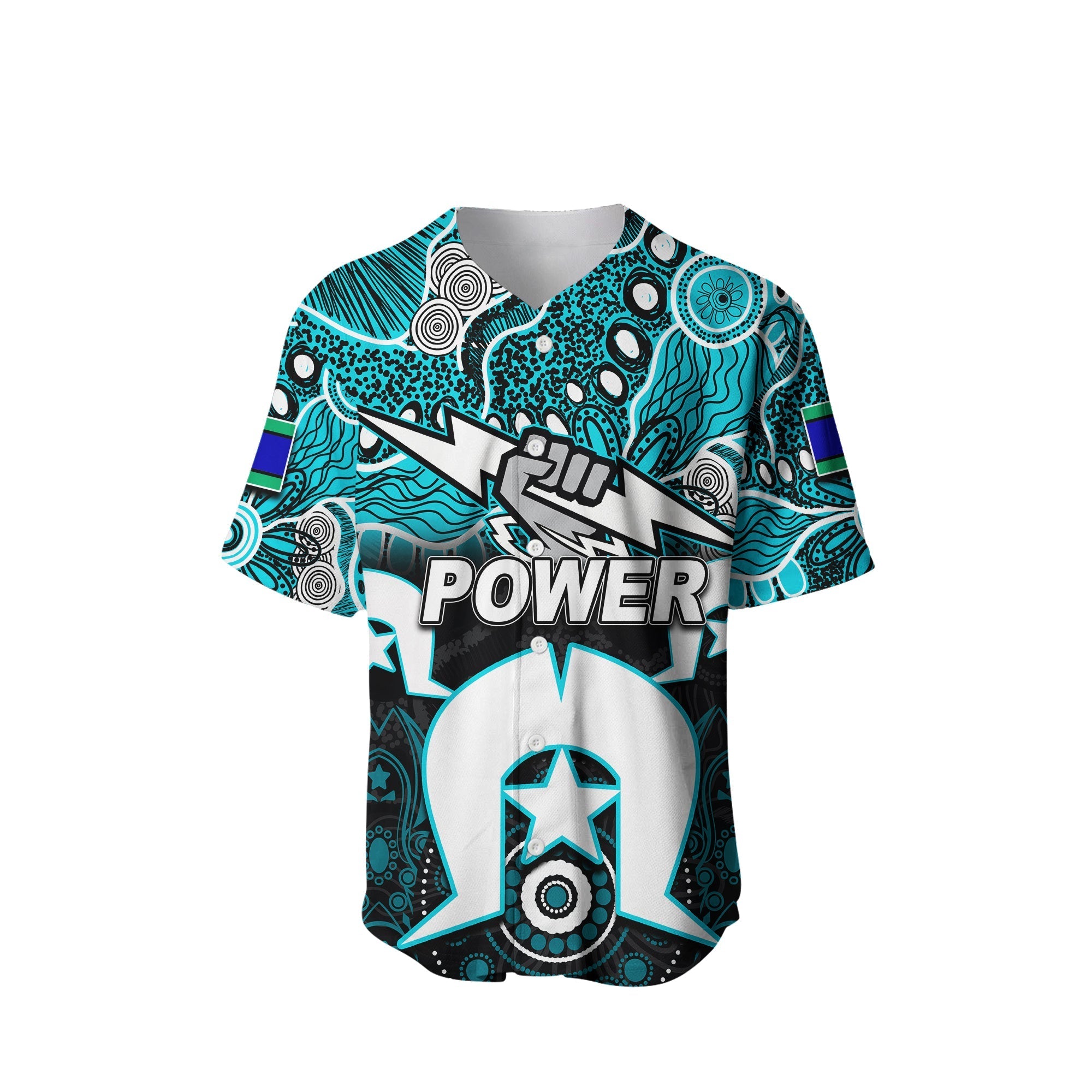 (Custom Personalised) Power Australian Football Torres Strait Islanders Mix Aboriginal Baseball Jersey - Vibe Hoodie Shop