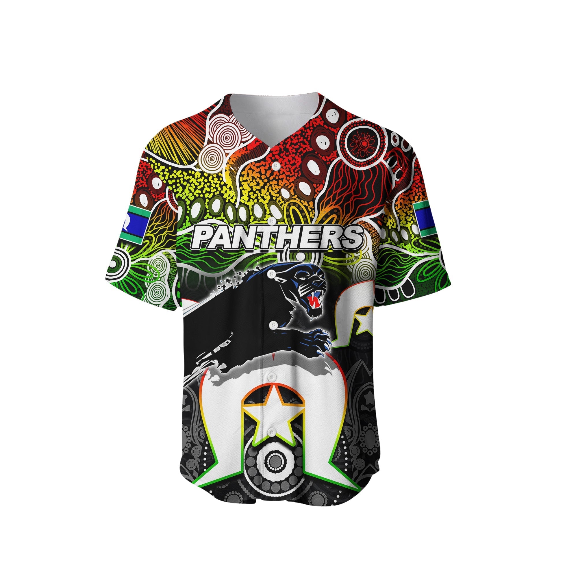 (Custom Personalised) Panthers ATorres Strait Islanders Mix Aboriginal Baseball Jersey - Vibe Hoodie Shop