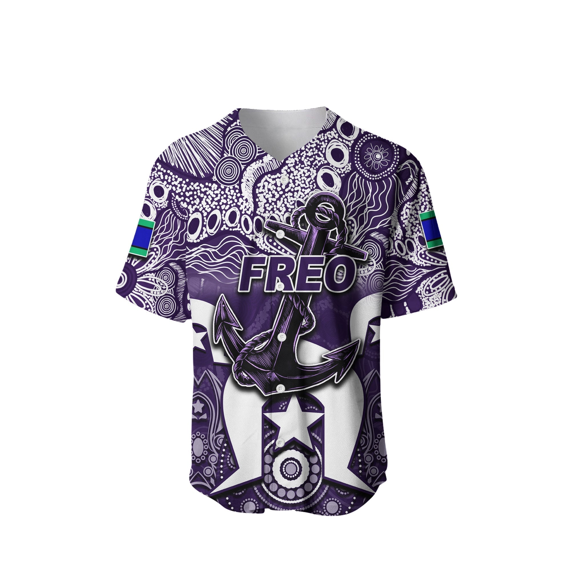 (Custom Personalised) Dockers Australian Football Torres Strait Islanders Mix Aboriginal Baseball Jersey - Vibe Hoodie Shop
