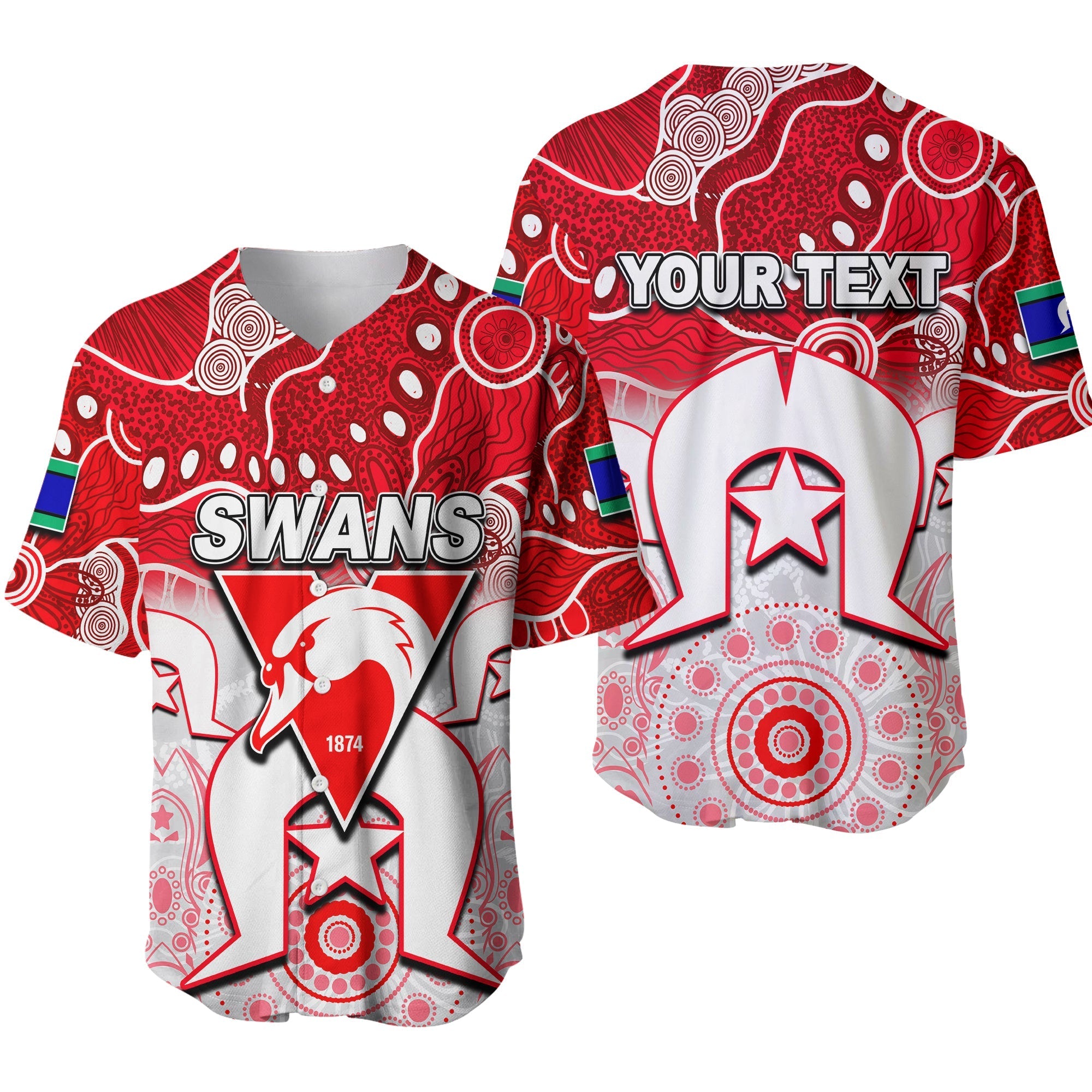 (Custom Personalised) Swans Australian Football ATorres Strait Islanders Mix Aboriginal Baseball Jersey - Vibe Hoodie Shop