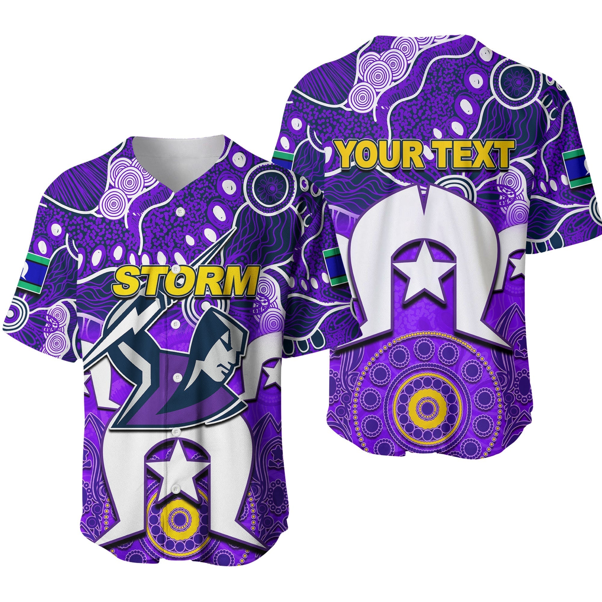 (Custom Personalised) Storm Torres Strait Islanders Mix Aboriginal Baseball Jersey - Vibe Hoodie Shop
