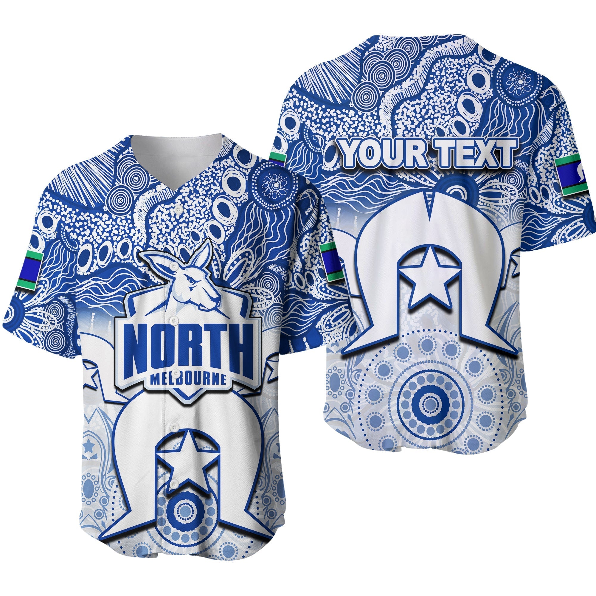 (Custom Personalised) Kangaroos Australian Football Torres Strait Islanders Mix Aboriginal Baseball Jersey - Vibe Hoodie Shop