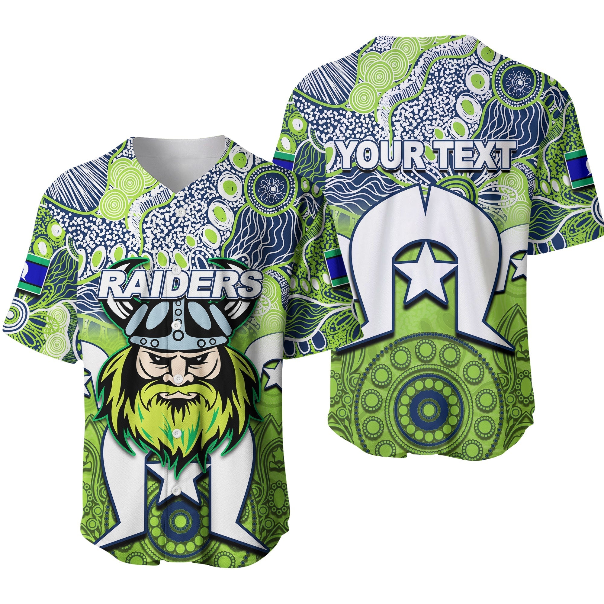 (Custom Personalised) Raiders Torres Strait Islanders Mix Aboriginal Baseball Jersey - Vibe Hoodie Shop
