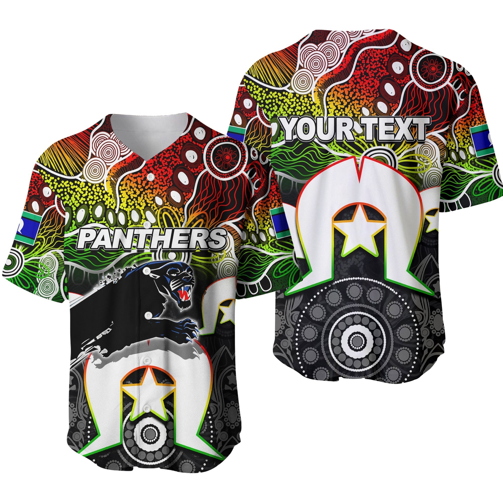 (Custom Personalised) Panthers ATorres Strait Islanders Mix Aboriginal Baseball Jersey - Vibe Hoodie Shop