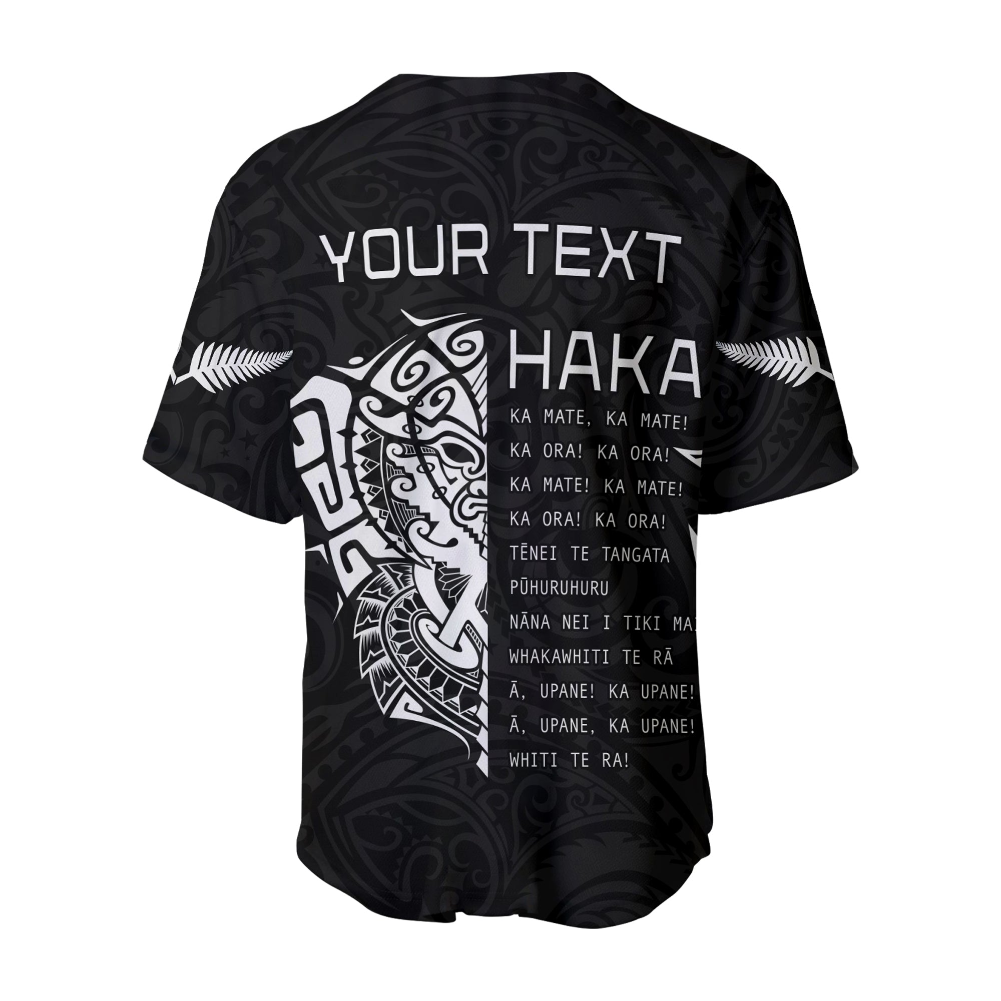 (Custom Personalised) New Zealand Rugby Baseball Jersey Haka mix Ta Moko - Vibe Hoodie Shop