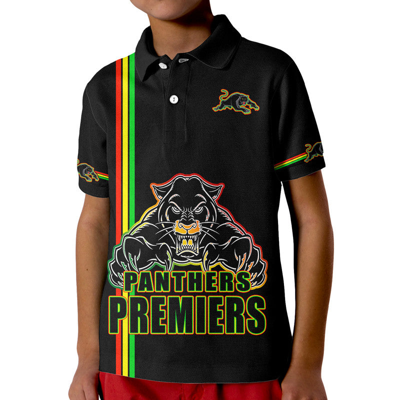 Penrith Panthers Premiers Polo Shirt Angry Panther Simple Style LT9 - Vibe Hoodie Shop