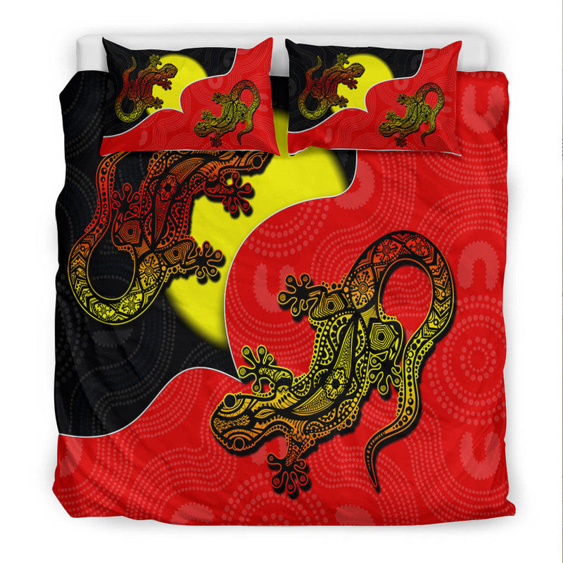 Aboriginal Flag Mix Lizard Bedding Set - Vibe Hoodie Shop
