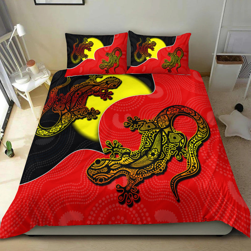 Aboriginal Flag Mix Lizard Bedding Set - Vibe Hoodie Shop