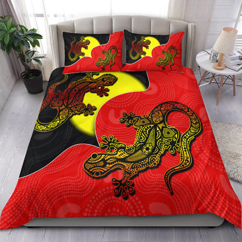 Aboriginal Flag Mix Lizard Bedding Set - Vibe Hoodie Shop