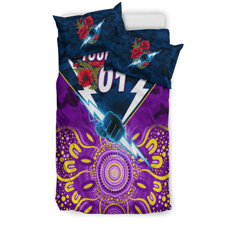 (Custom Personalised) Melbourne Storm ANZAC 2022 Bedding Set Indigenous Vibes - Vibe Hoodie Shop