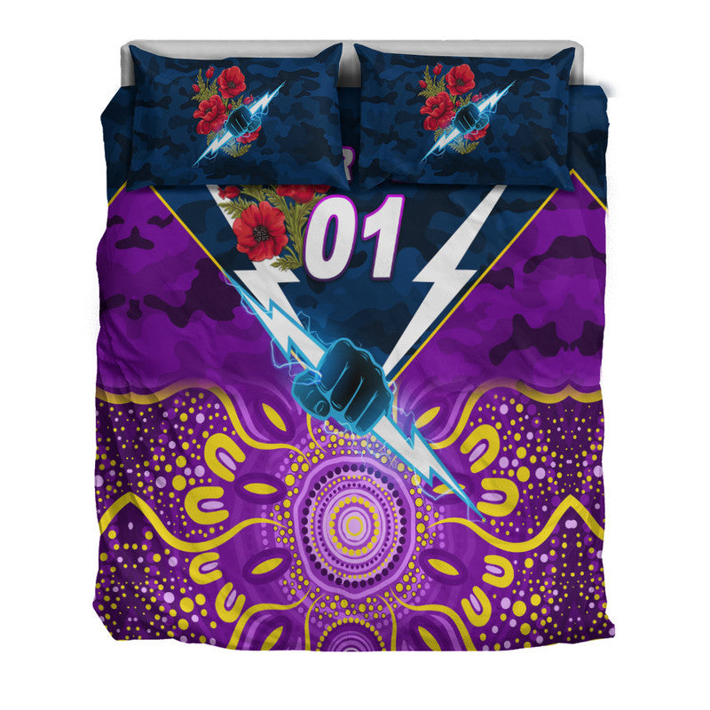 (Custom Personalised) Melbourne Storm ANZAC 2022 Bedding Set Indigenous Vibes - Vibe Hoodie Shop