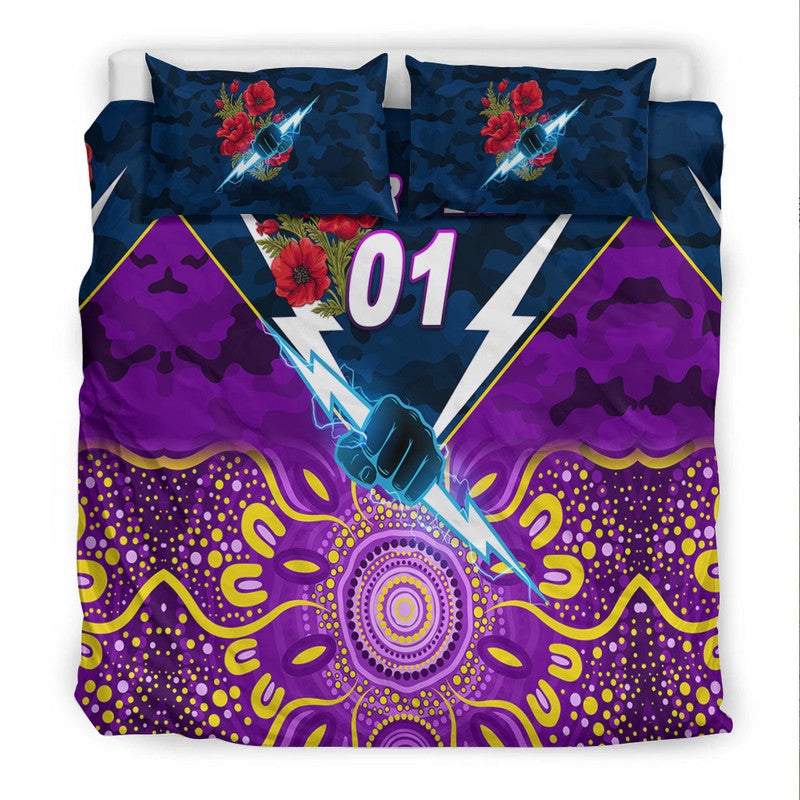(Custom Personalised) Melbourne Storm ANZAC 2022 Bedding Set Indigenous Vibes - Vibe Hoodie Shop