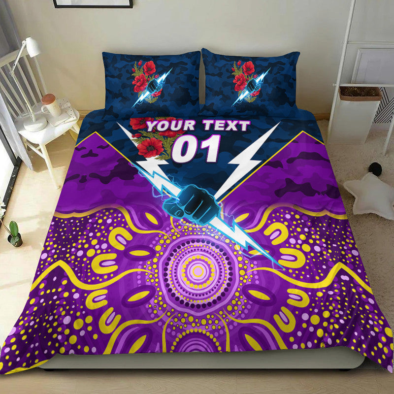 (Custom Personalised) Melbourne Storm ANZAC 2022 Bedding Set Indigenous Vibes - Vibe Hoodie Shop