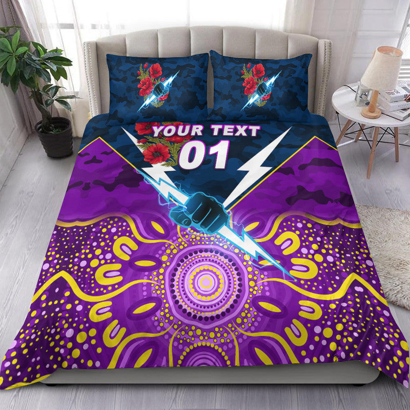 (Custom Personalised) Melbourne Storm ANZAC 2022 Bedding Set Indigenous Vibes - Vibe Hoodie Shop