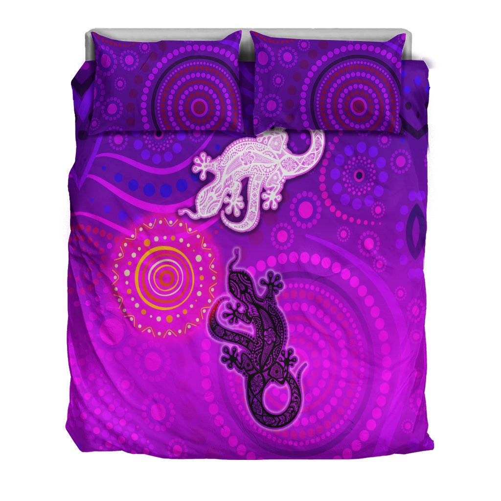 Aboriginal Art Lizards Bedding Set Indigenous Unique Vibes - Vibe Hoodie Shop