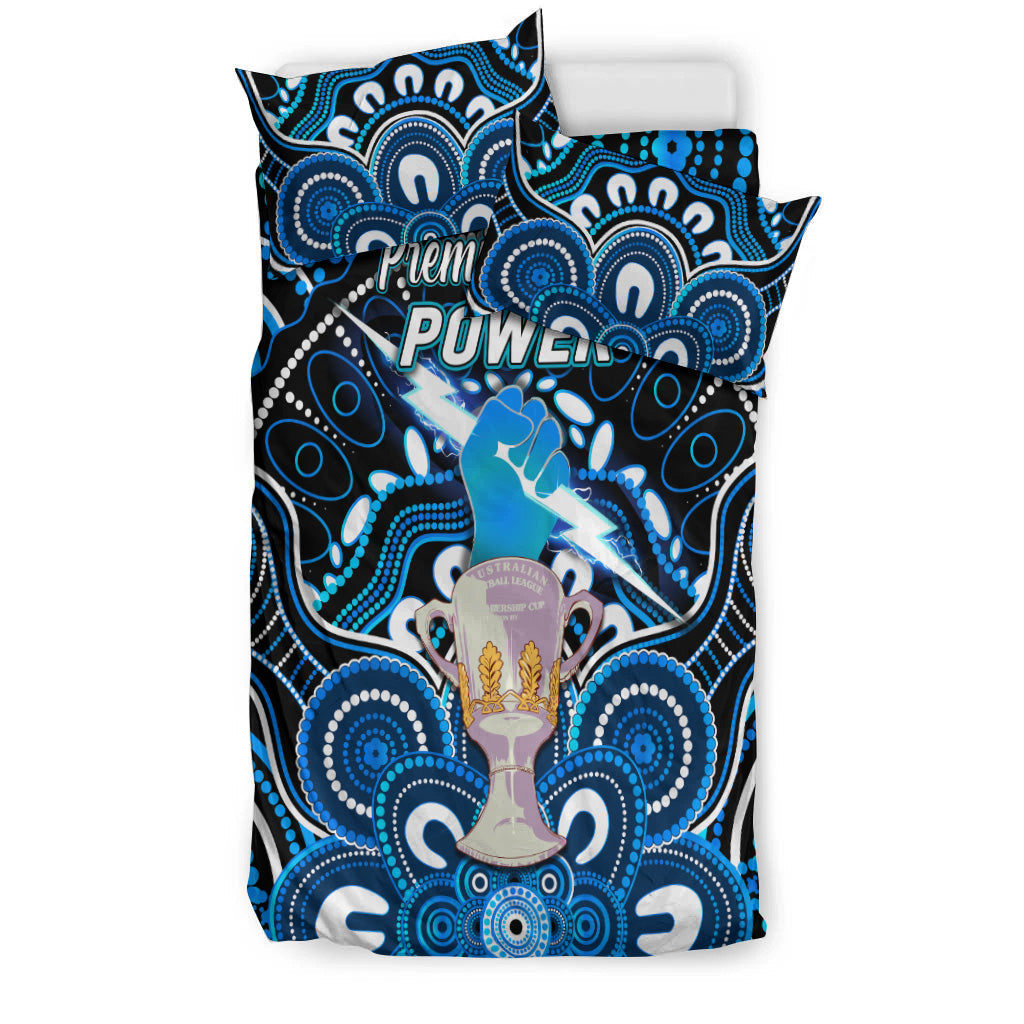 Port Adelaide Power Indigenous Bedding Set Football 2021 Premiers - Trophy - Vibe Hoodie Shop