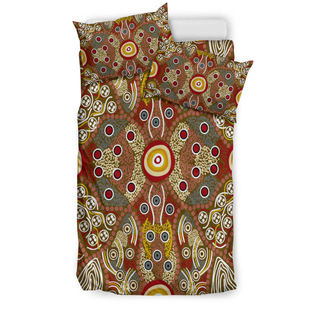 Aboriginal Art Dot Vibes Bedding Set Indigenous - NO.2 - Vibe Hoodie Shop