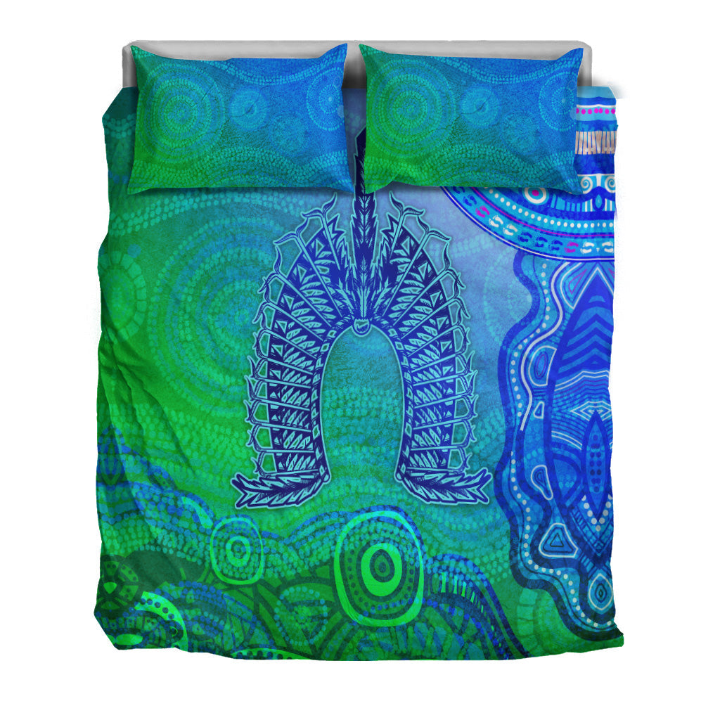 Aboriginal Torres Strait Islands Bedding Set Wave Vibes - Vibe Hoodie Shop