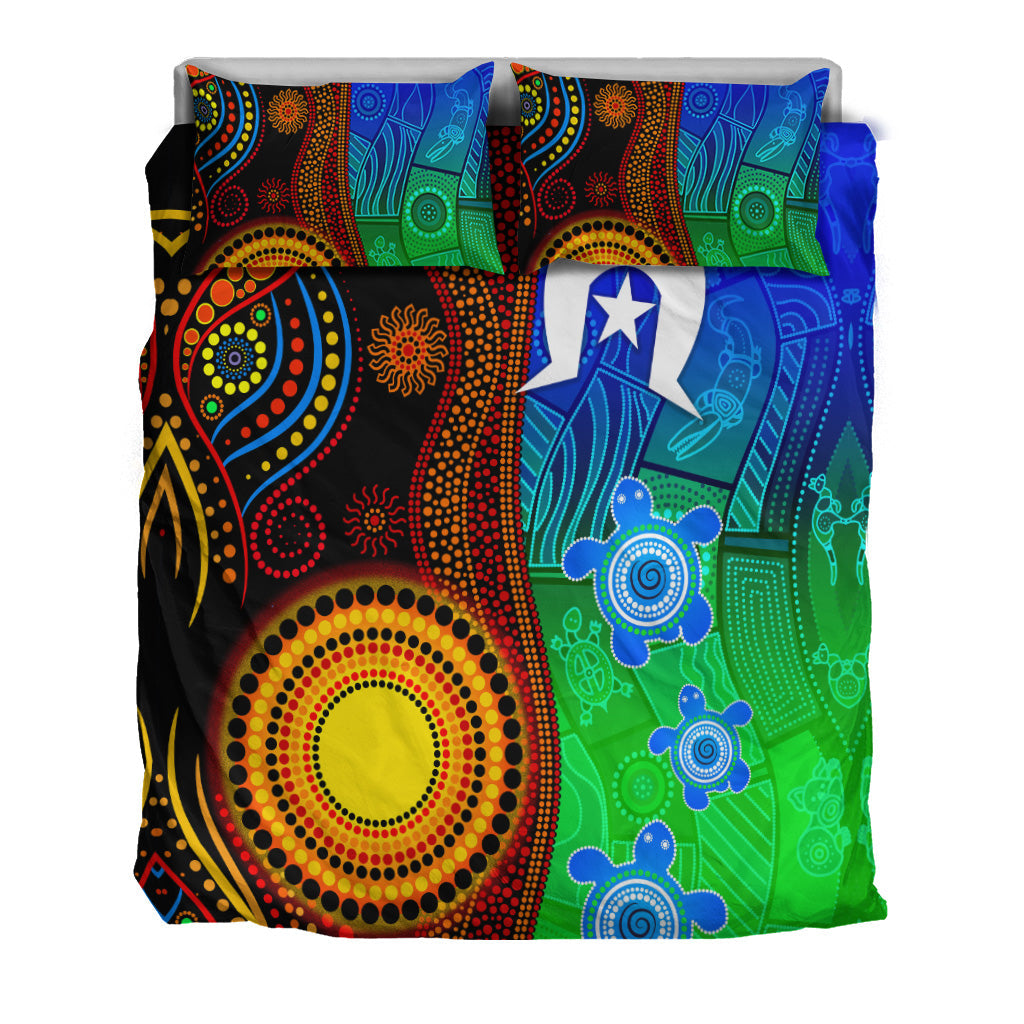 Australia Indigenous Aboriginal And Torres Strait Islands Bedding Set Flag Vibes - Vibe Hoodie Shop