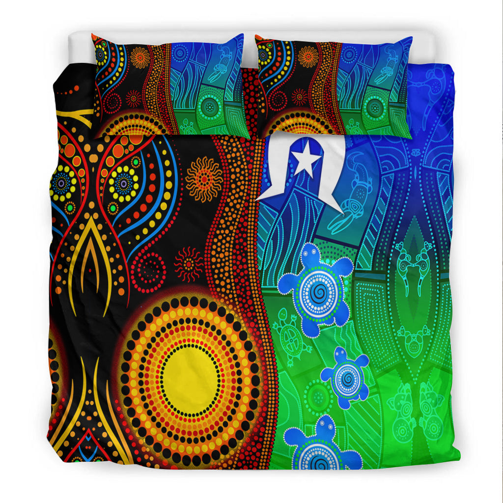 Australia Indigenous Aboriginal And Torres Strait Islands Bedding Set Flag Vibes - Vibe Hoodie Shop