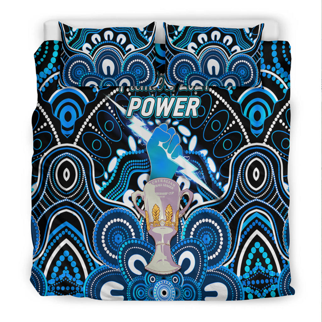 Port Adelaide Power Indigenous Bedding Set Football 2021 Premiers - Trophy - Vibe Hoodie Shop