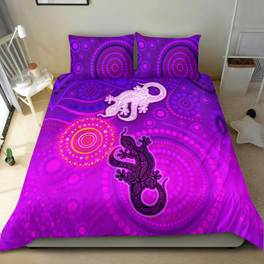 Aboriginal Art Lizards Bedding Set Indigenous Unique Vibes - Vibe Hoodie Shop