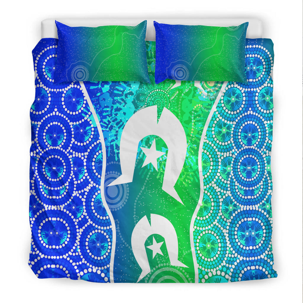 Aboriginal Torres Strait Islands Bedding Set Flag Vibes - Vibe Hoodie Shop