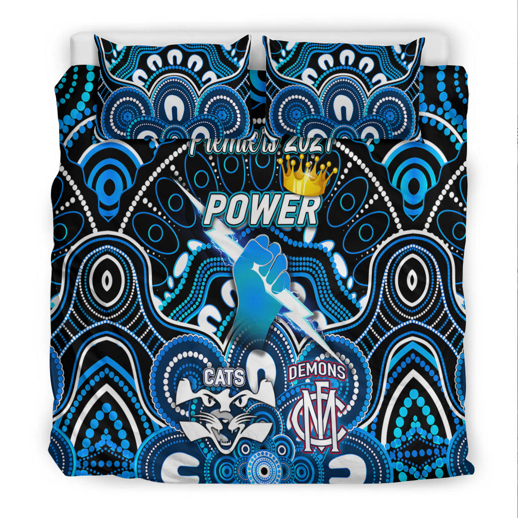 Port Adelaide Power Indigenous Bedding Set Football 2021 Premiers - The King - Vibe Hoodie Shop