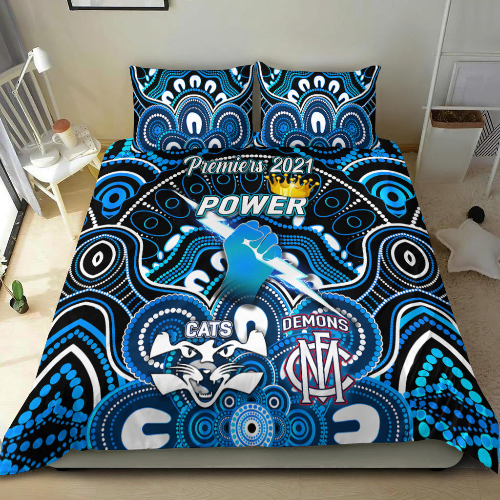 Port Adelaide Power Indigenous Bedding Set Football 2021 Premiers - The King - Vibe Hoodie Shop