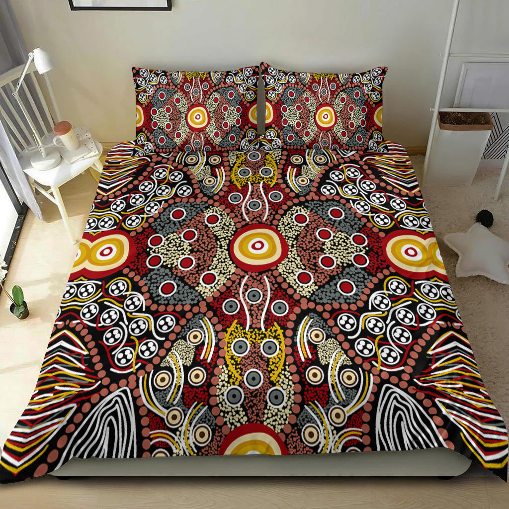 Aboriginal Art Dot Vibes Bedding Set Indigenous - NO.1 - Vibe Hoodie Shop