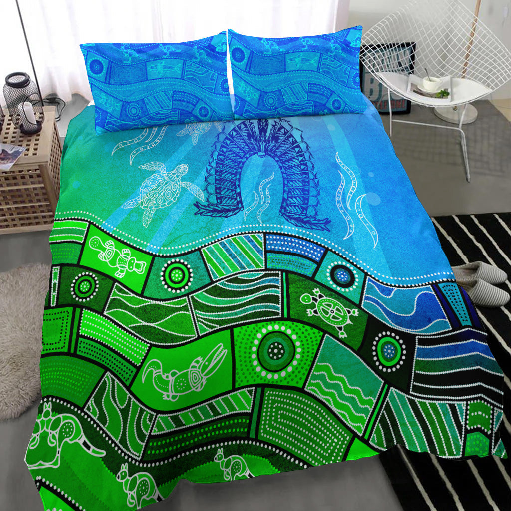 Aboriginal Torres Strait Islands Bedding Set Towards The Light - Vibe Hoodie Shop