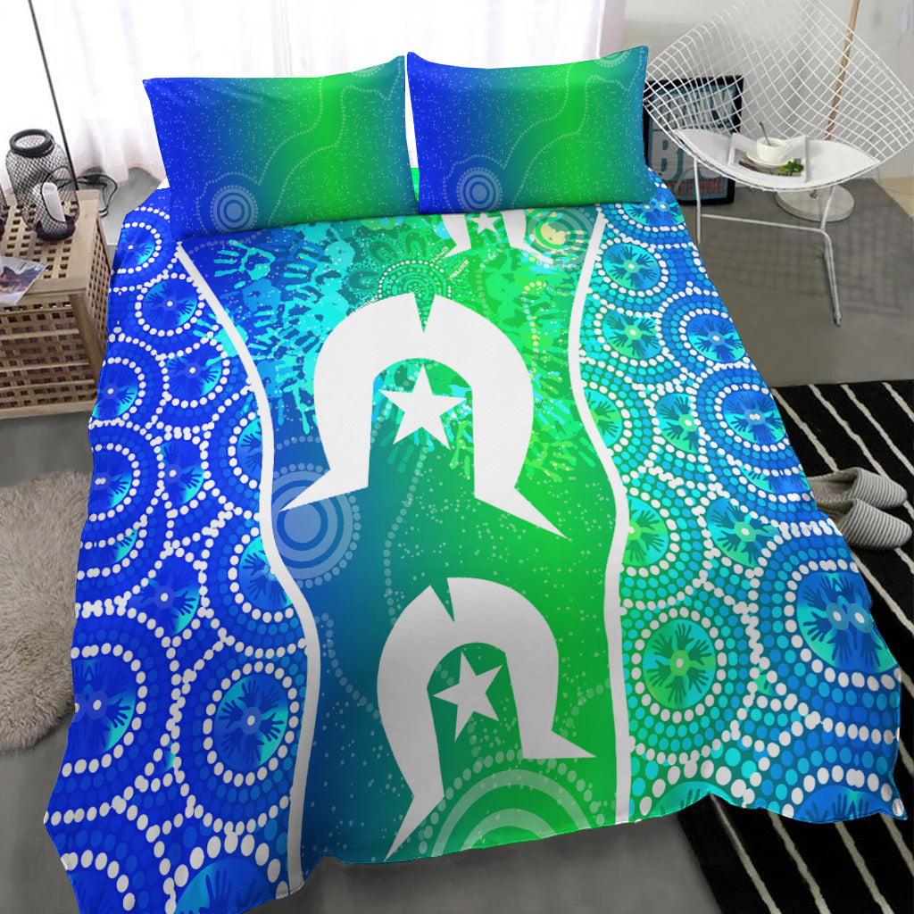 Aboriginal Torres Strait Islands Bedding Set Flag Vibes - Vibe Hoodie Shop