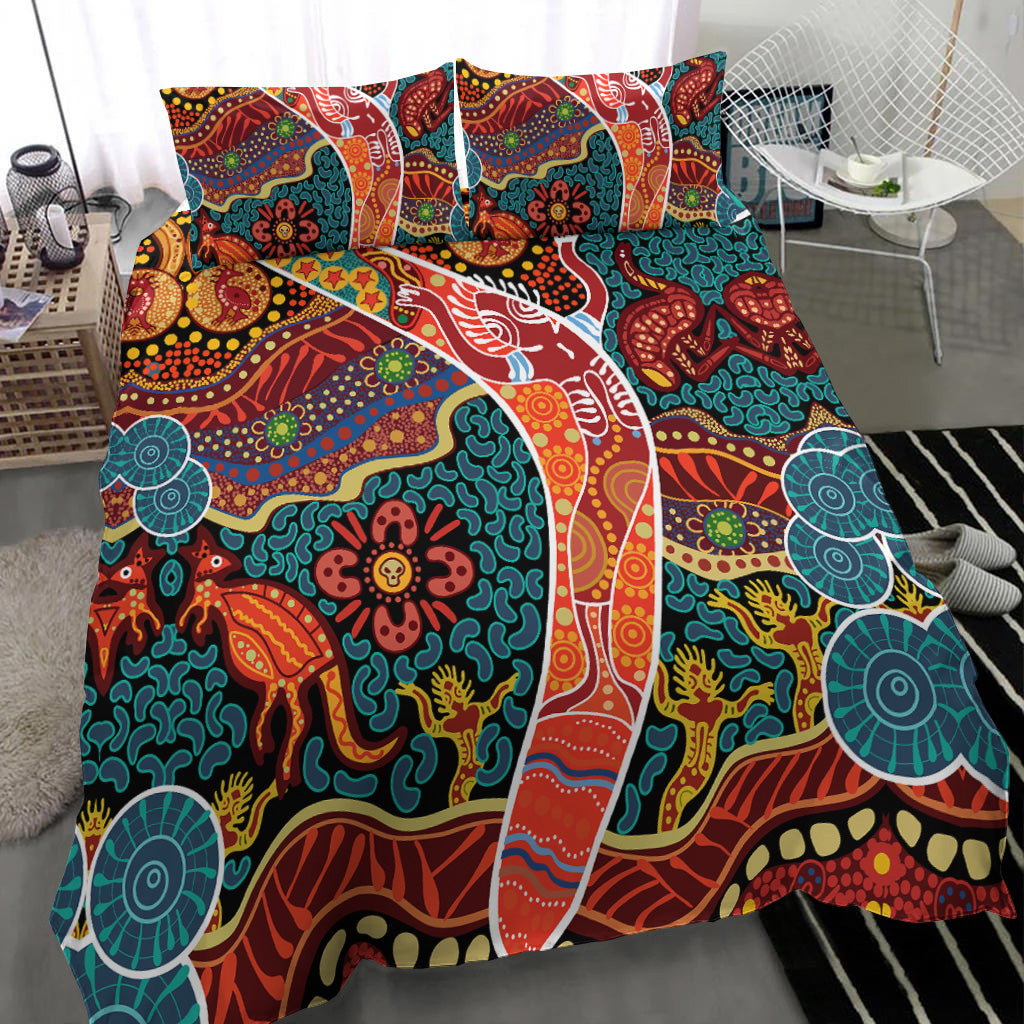 Aboriginal Boomerang Bedding Set Indigenous - Vibe Hoodie Shop