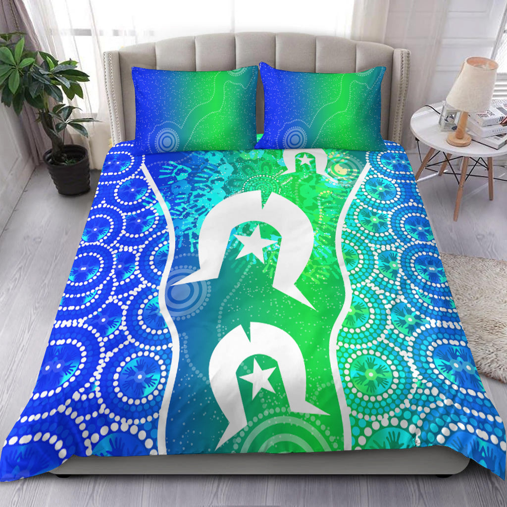 Aboriginal Torres Strait Islands Bedding Set Flag Vibes - Vibe Hoodie Shop