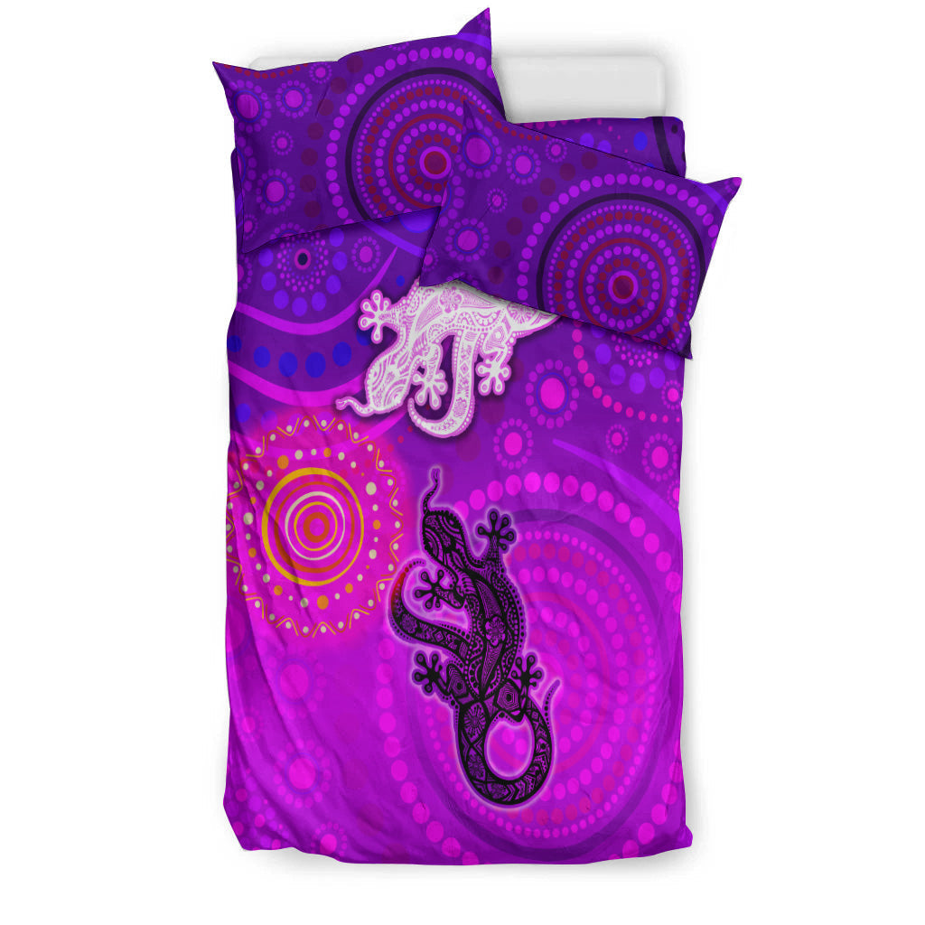 Aboriginal Art Lizards Bedding Set Indigenous Unique Vibes - Vibe Hoodie Shop
