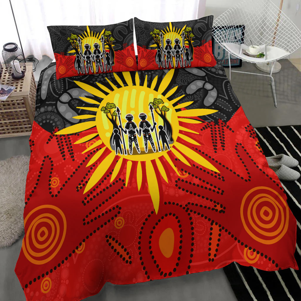 Aboriginal Family Bedding Set Flag Style - Vibe Hoodie Shop