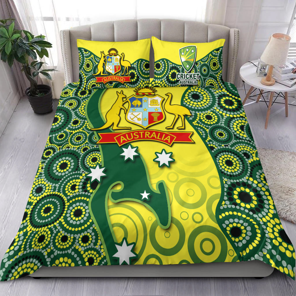 Cricket Bedding Set Australian Cricket Aboriginal Dot Patterns - Vibe Hoodie Shop