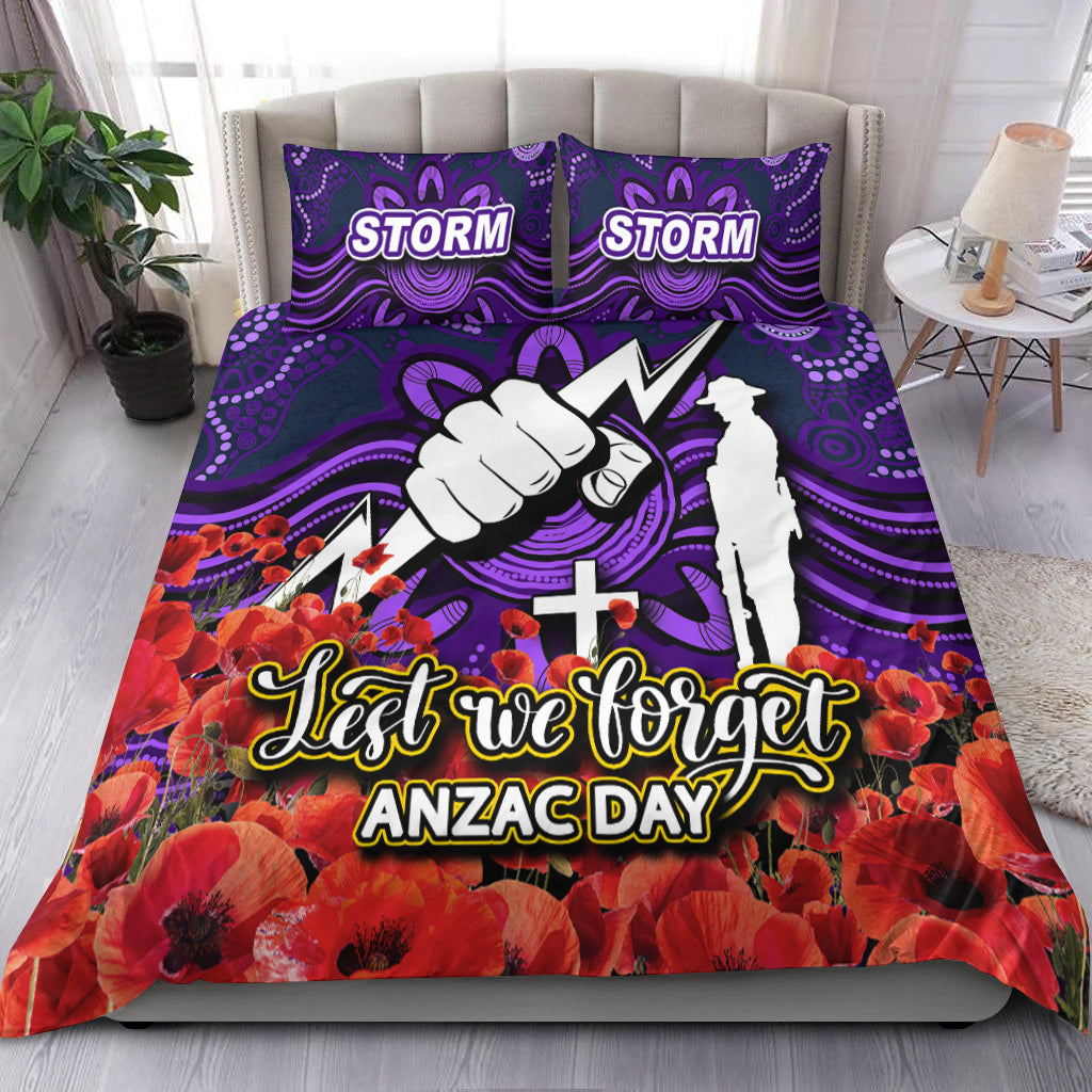 Storm Bedding Set ANZAC Day Poppy Flowers With Aboriginal - Vibe Hoodie Shop