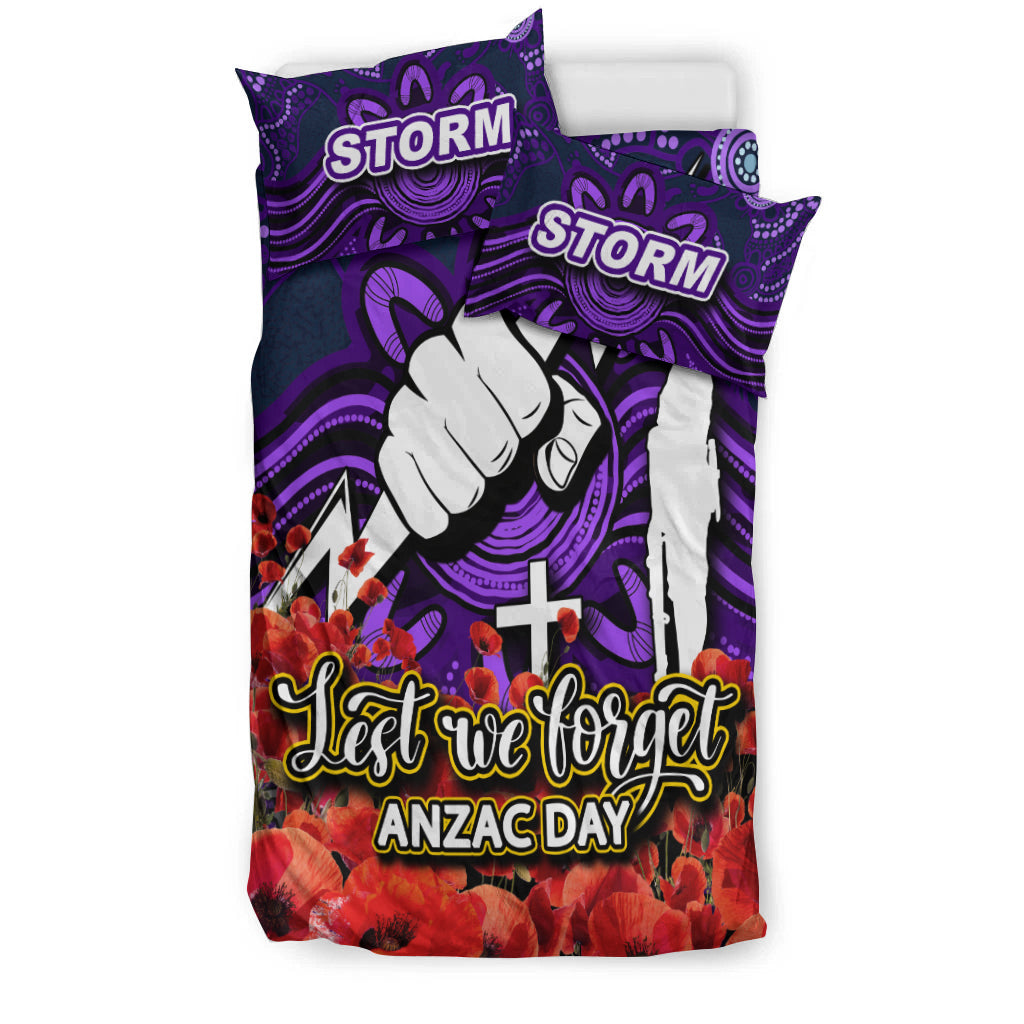 Storm Bedding Set ANZAC Day Poppy Flowers With Aboriginal - Vibe Hoodie Shop